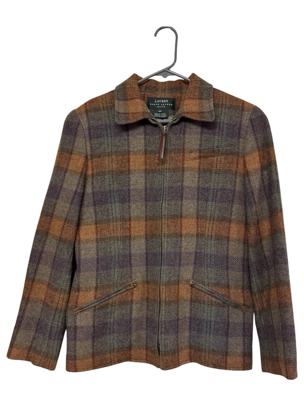 Lauren Ralph Lauren Wool Plaid Zip Jacket